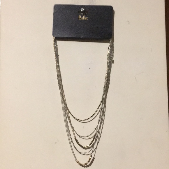 💛🤍💛NWT Ballet Gold/Silver Layered Necklace - Picture 3 of 7